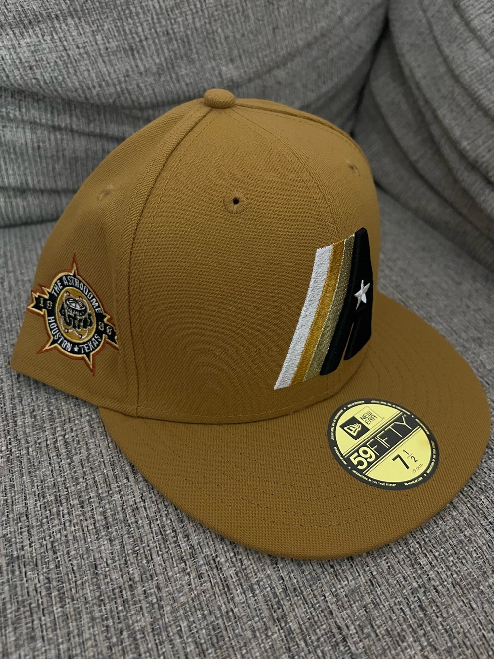 New Era Mustard Gold Fitted Cap/ Houston Astros
